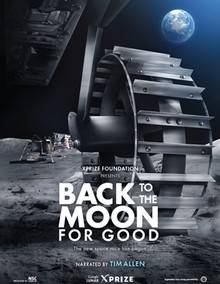 movie poster of a moon landscape with a mechanical wheel