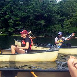 Colgate students canoeing 