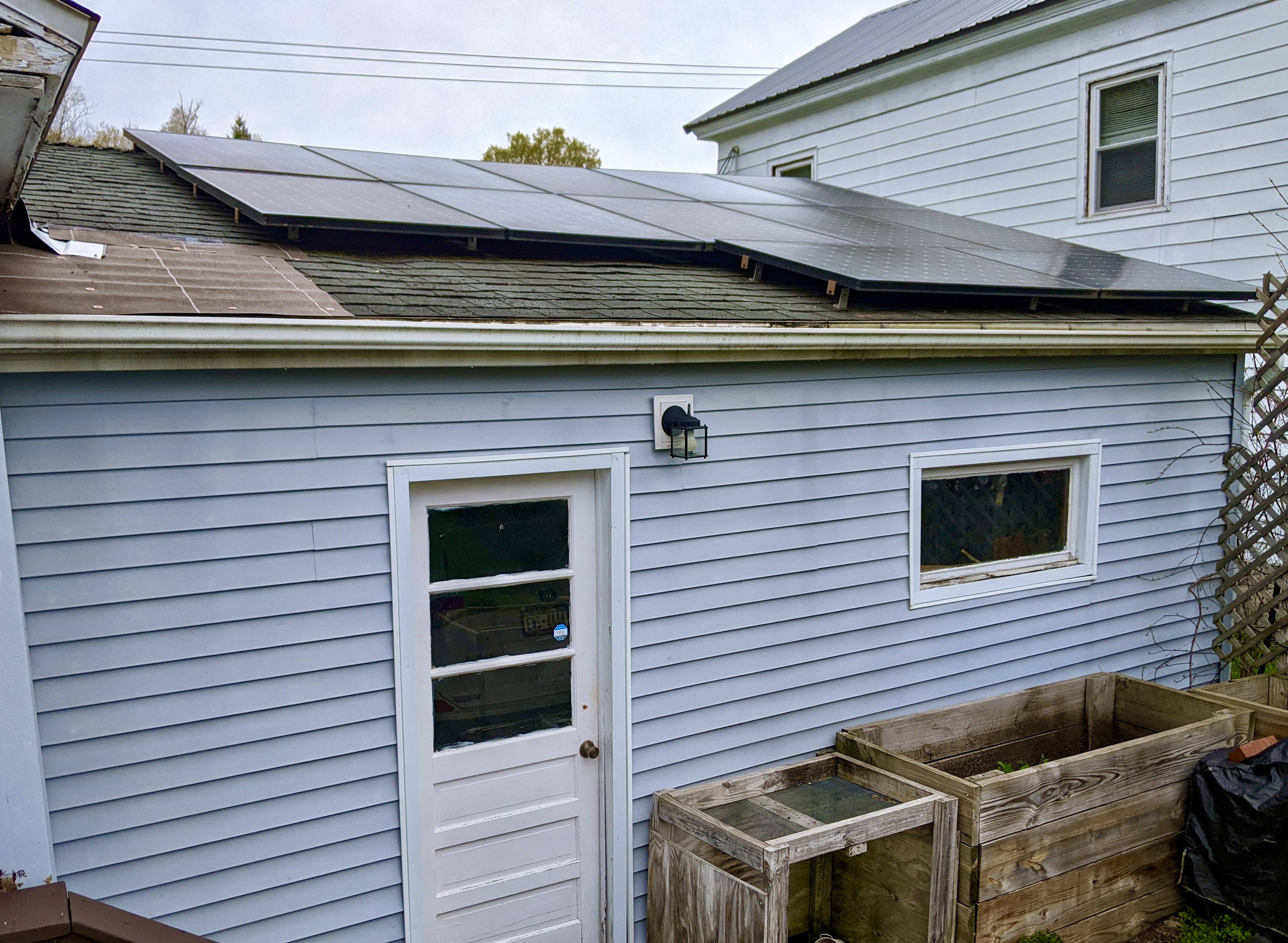 Photo of John Pumilio's solar panels.