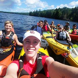 Colgate students canoeing