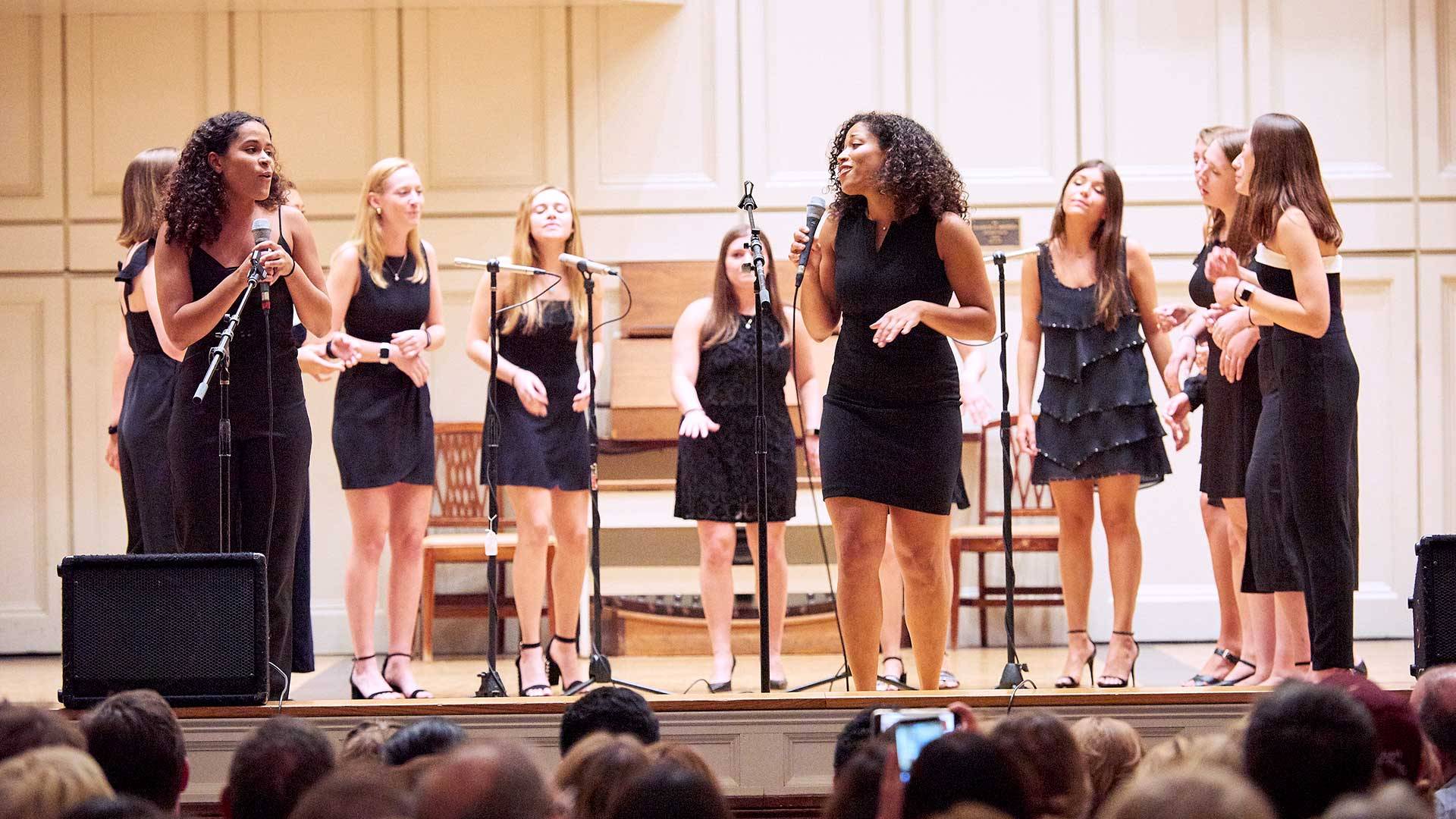 The Swinging Gates perform an a capella concert in Memorial Chapel