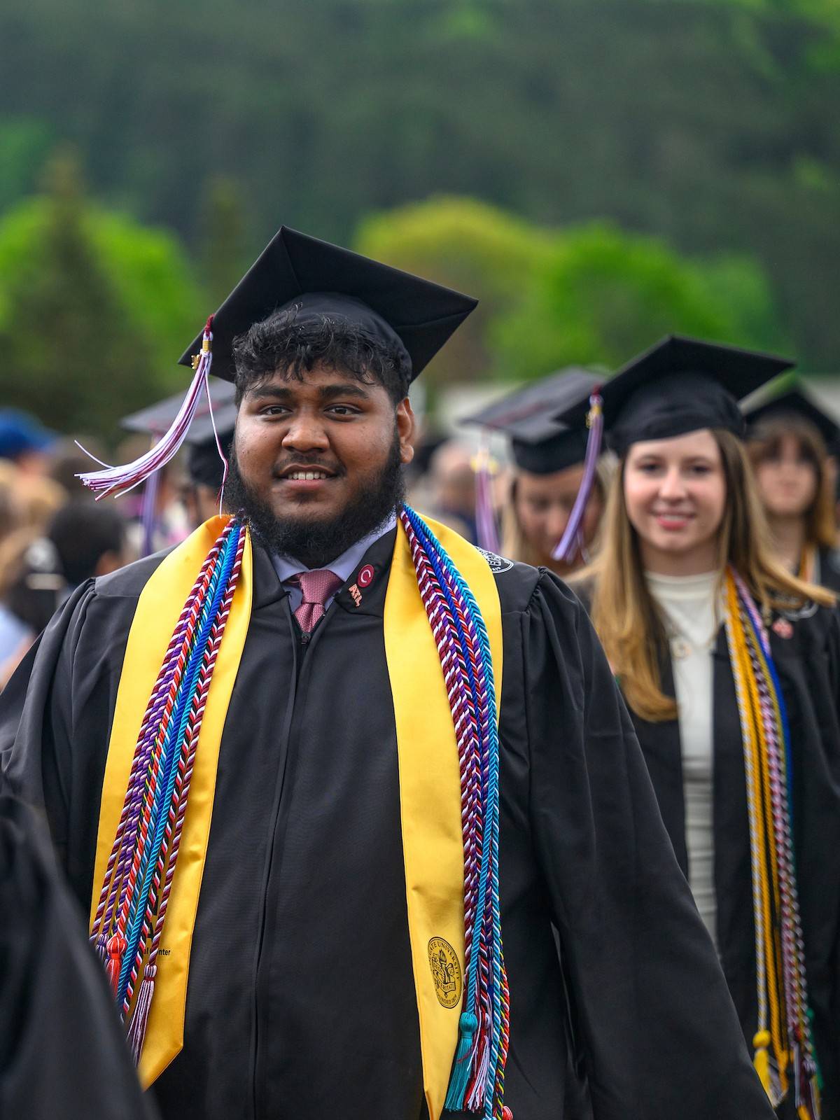 Students line up for the Commencement procession