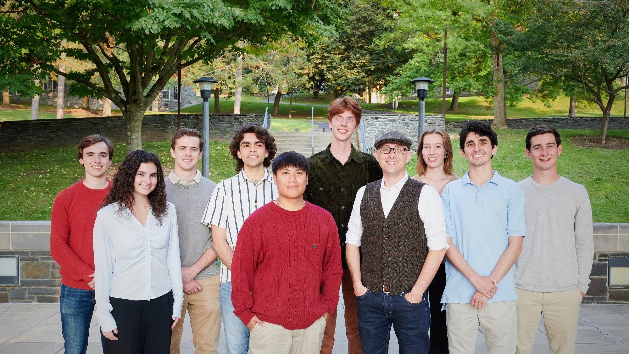 2024-25 Lampert Scholars group photo of students with Director Chad Sparber