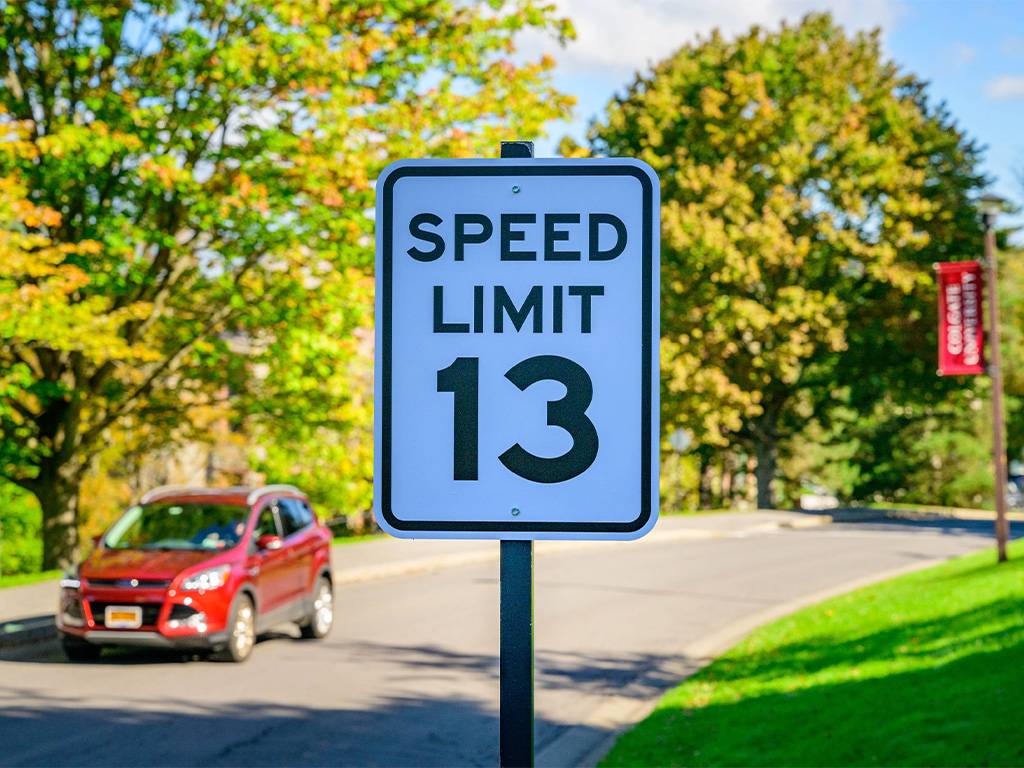 13 MPH speed limit sign