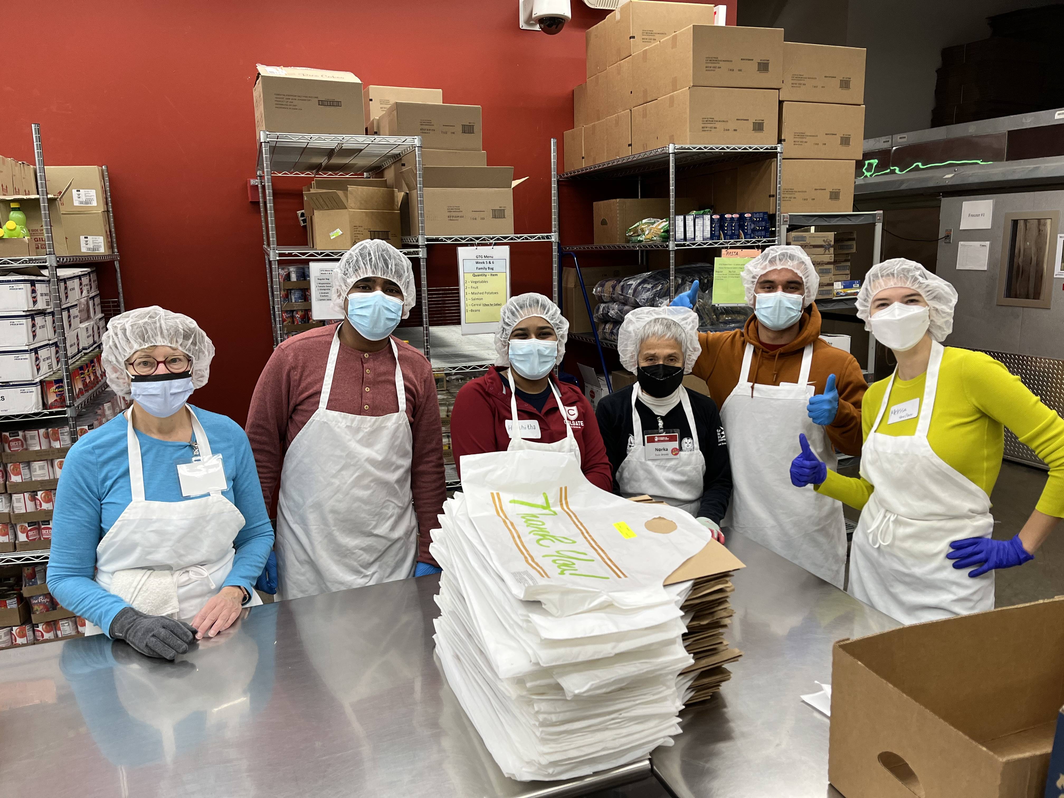 Student volunteers helping to prep meals at Martha's Table in Washington D.C.