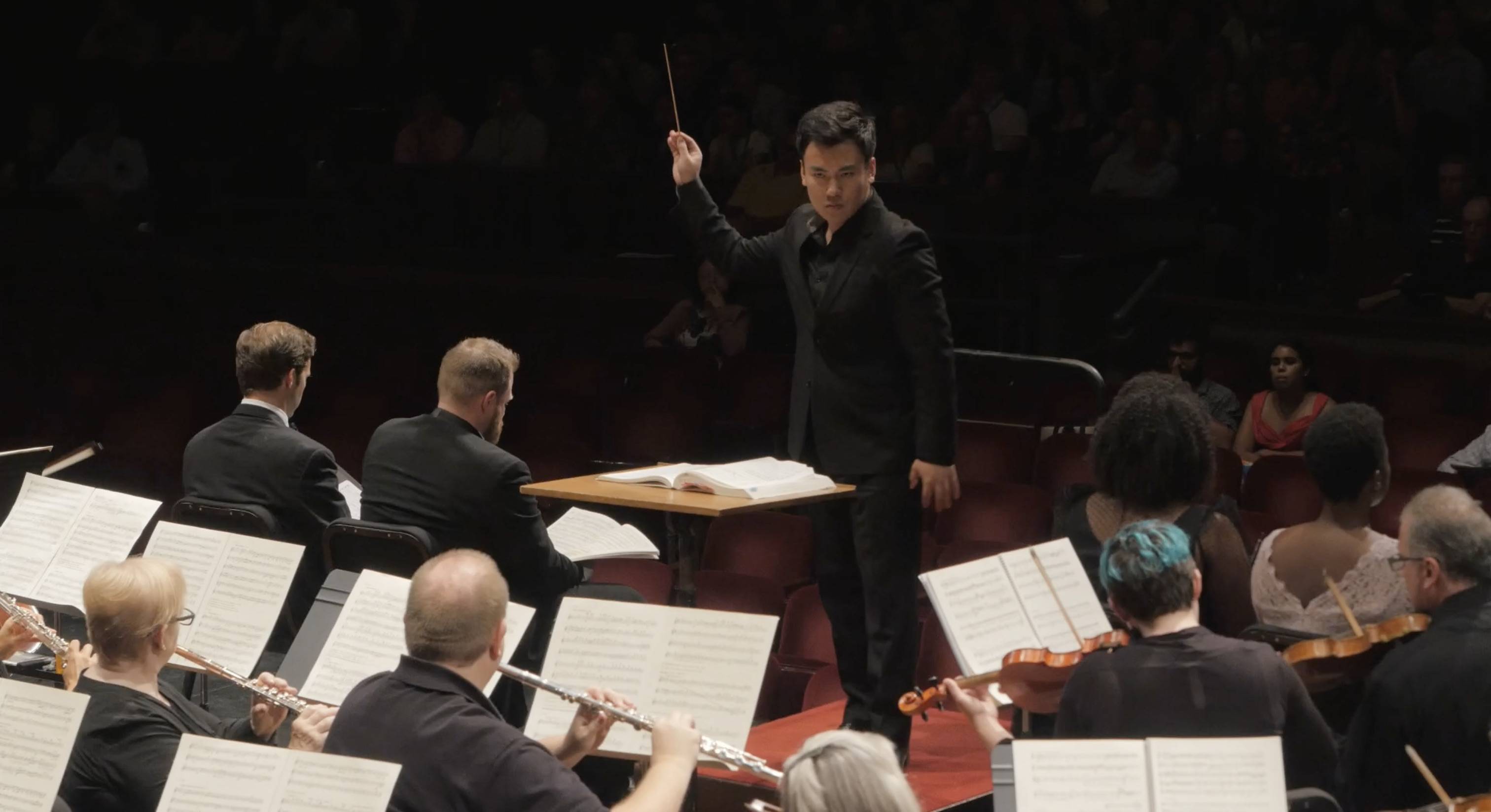 Lee while passionately conducting