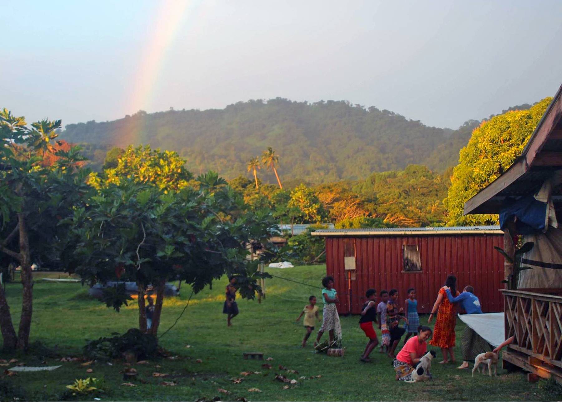 Village scene in Fiji