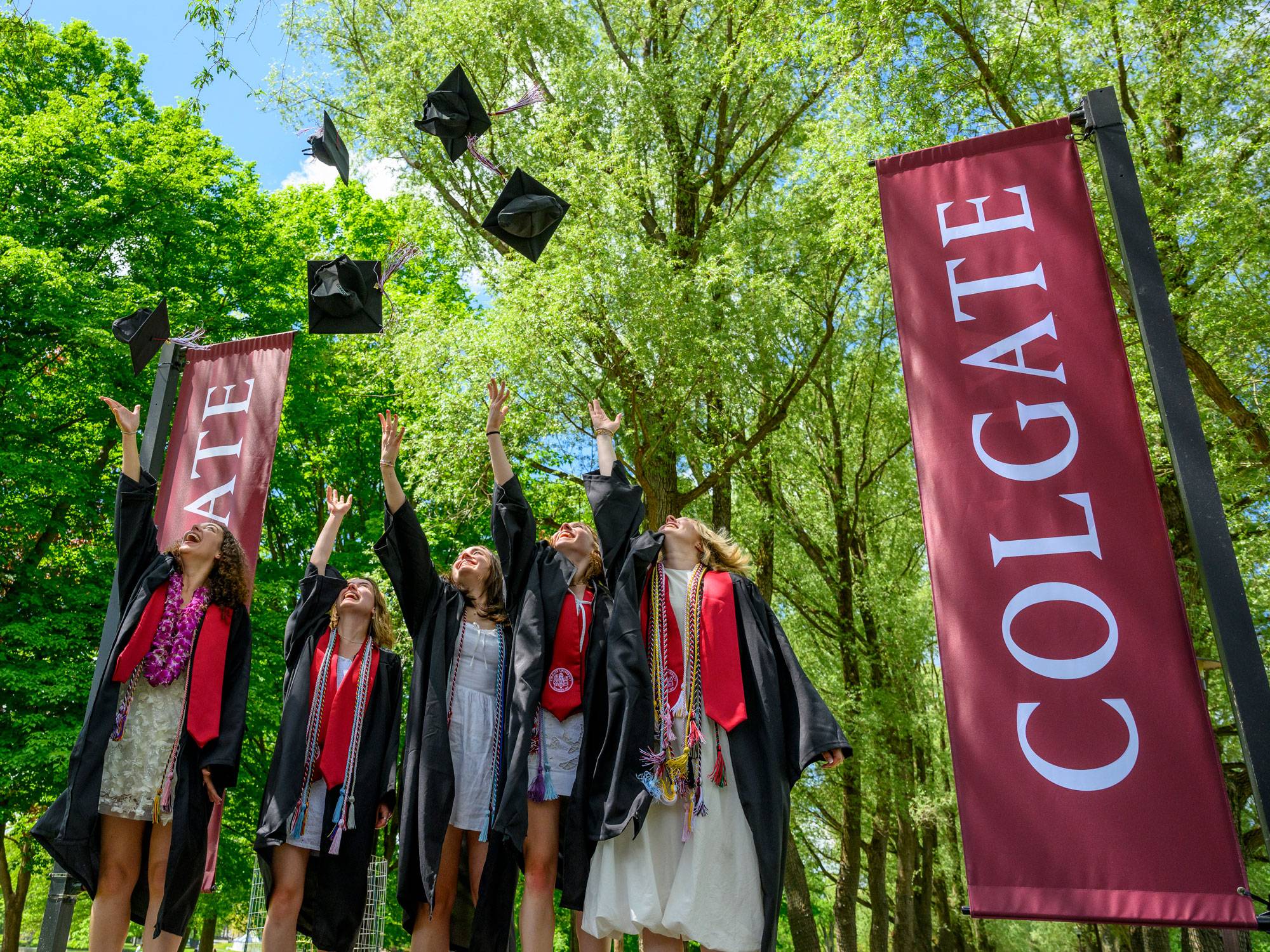 Students throw caps at commencement