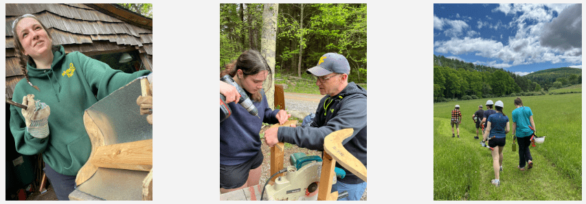 students in Mike Loranty and Jeff Bary's service learning course