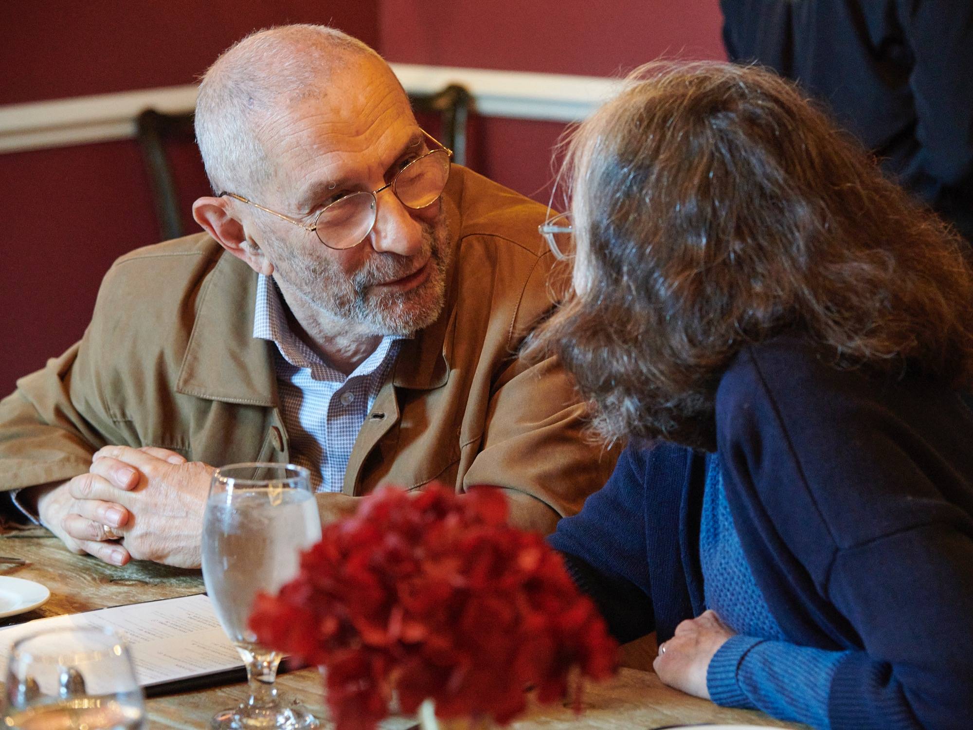 Professors Alexander and Alice Nakhimovsky attend a faculty retirement dinner in May 2024.