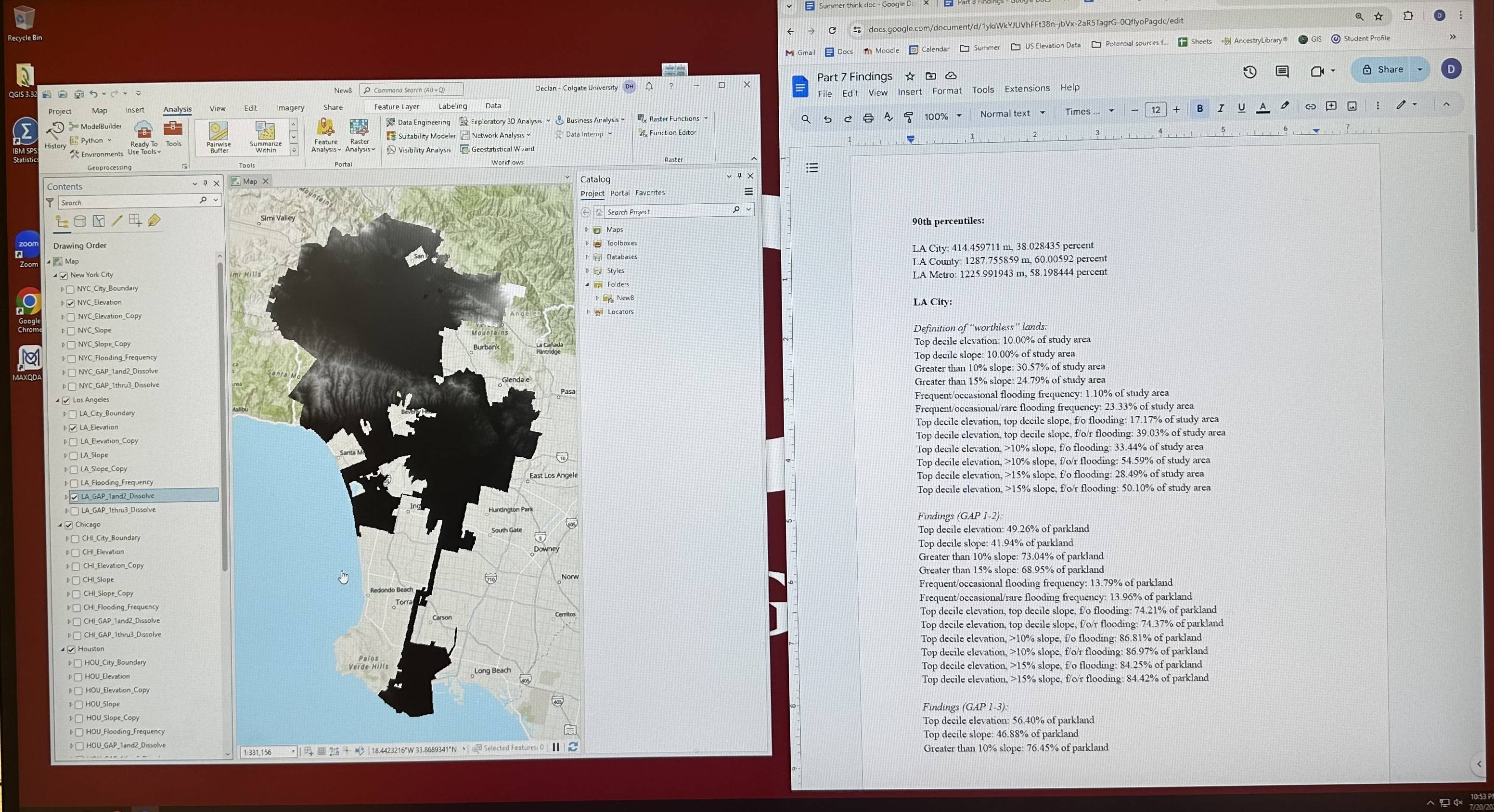 Screenshot of Declan Huddleston's '26 GIS work. 