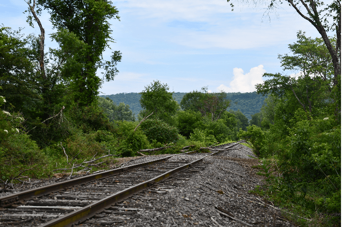 Railroad tracks in the Chenango River Valley. 