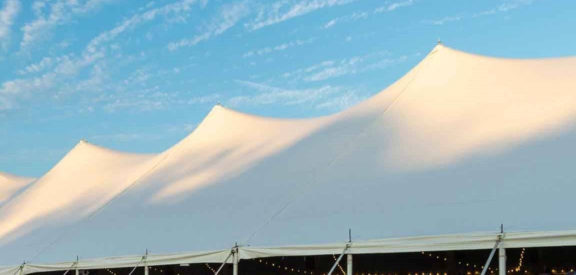 Image of large white tent canopy. 