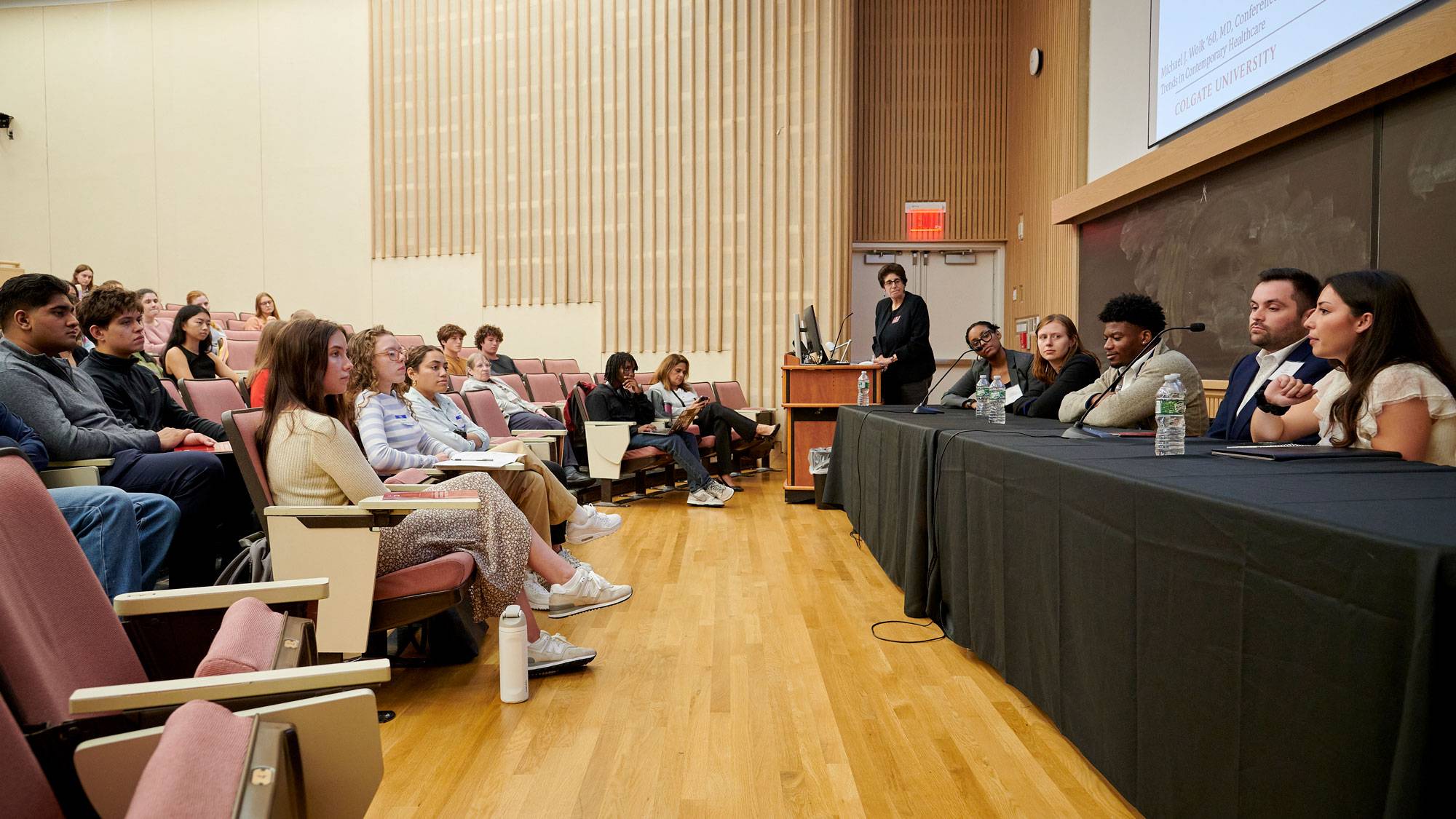 Panelists and students during Wolk Medical Conference session