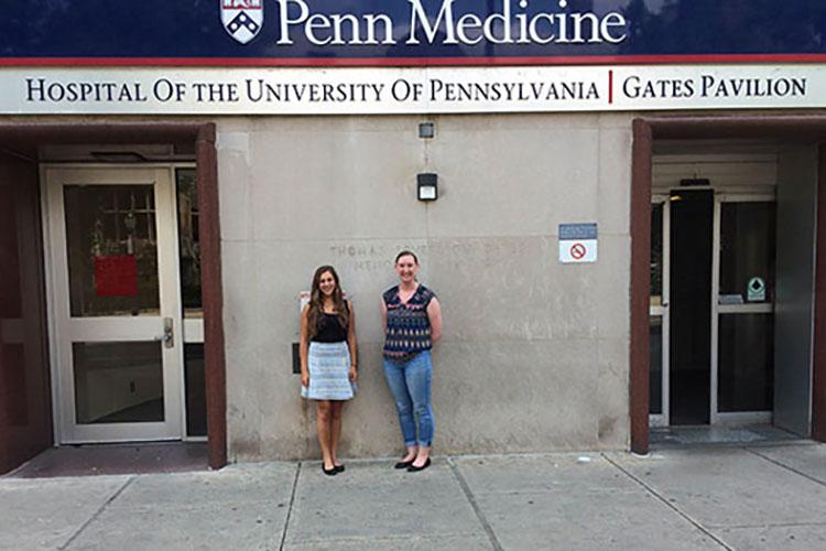 Laynie Dratch ’17 (left) and Meghan Healey ’11