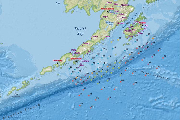 A map of seismometer locations