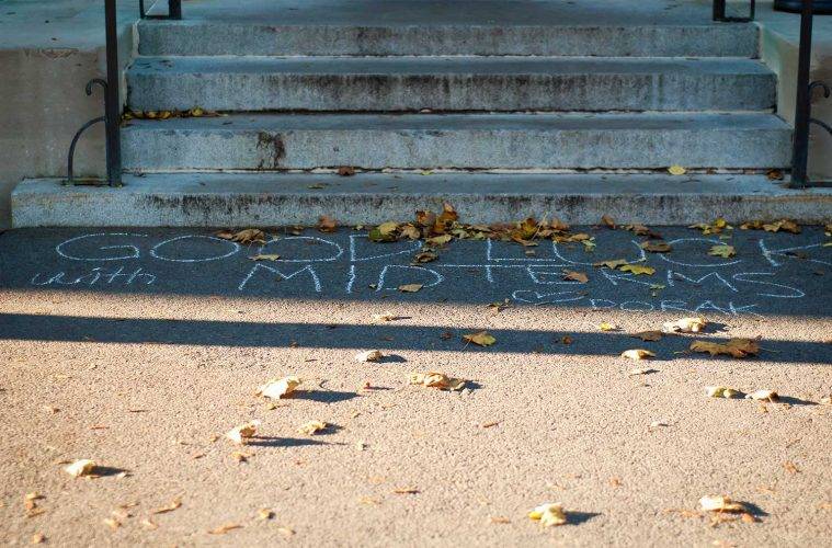 Good luck on your midterms was written in chalk in the quad, signed DORAK (the Do Random Acts of Kindness Club)